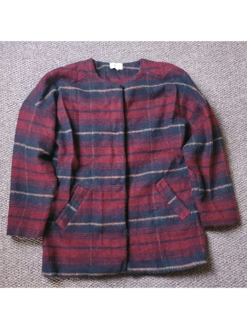 Jolt Jacket Womens XS Extra Small Snap Button Wool Acrylic Striped y2K Fair Isle